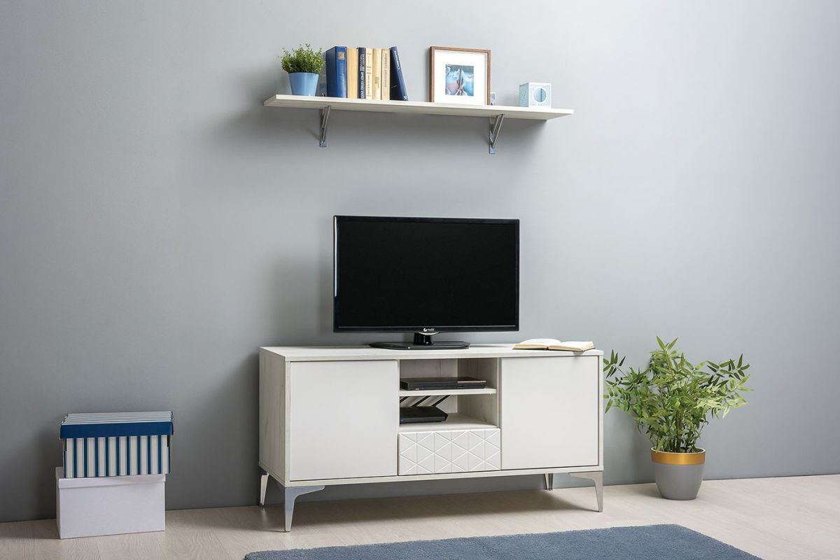 АСНЯТО Марципан Полка 15.55, цвет дуб крафт белый, ШхГхВ 117,5х24,2х24,1 см. | фото 5