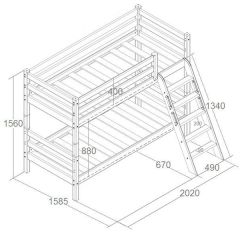 Кровать 2-х ярусная Сонечка с бортиками (лестница наклонная) | фото 3