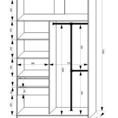 Шкаф-купе 1400 серии SOFT D8+D2+B2+PL4 (2 ящика+F обр.штанга) профиль «Графит» | фото 3