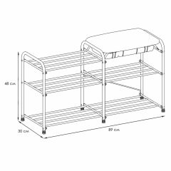 ПДОА33СЯ Б Подставка для обуви "Альфа 33" с сиденьем и ящиком Белый | фото 2